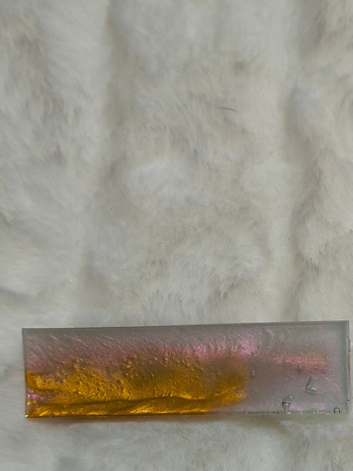 Hair Clip, 3 hair clips, each is unique, one has small flowers in the resin design, in shape and styles are different, sparkles