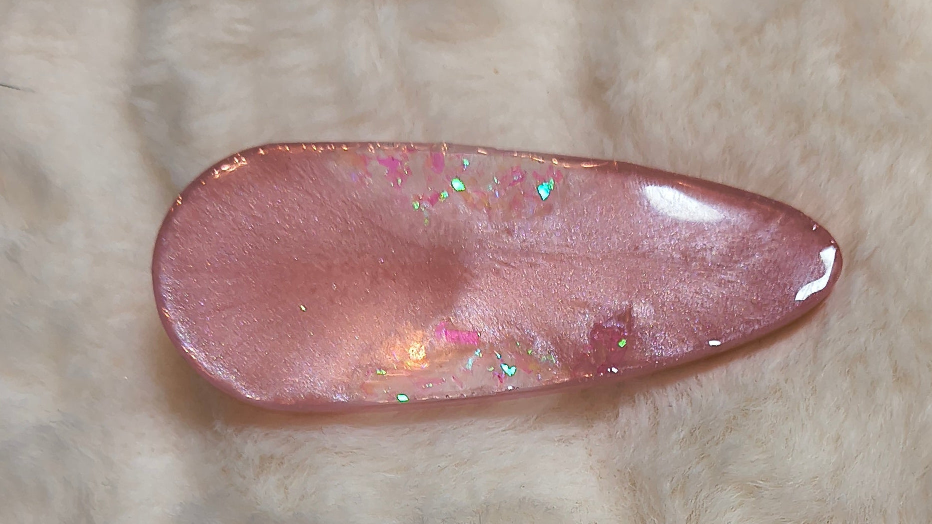 Hair Clips. Set of four, Variety pack, pinks and whites, one with flowers, all resin