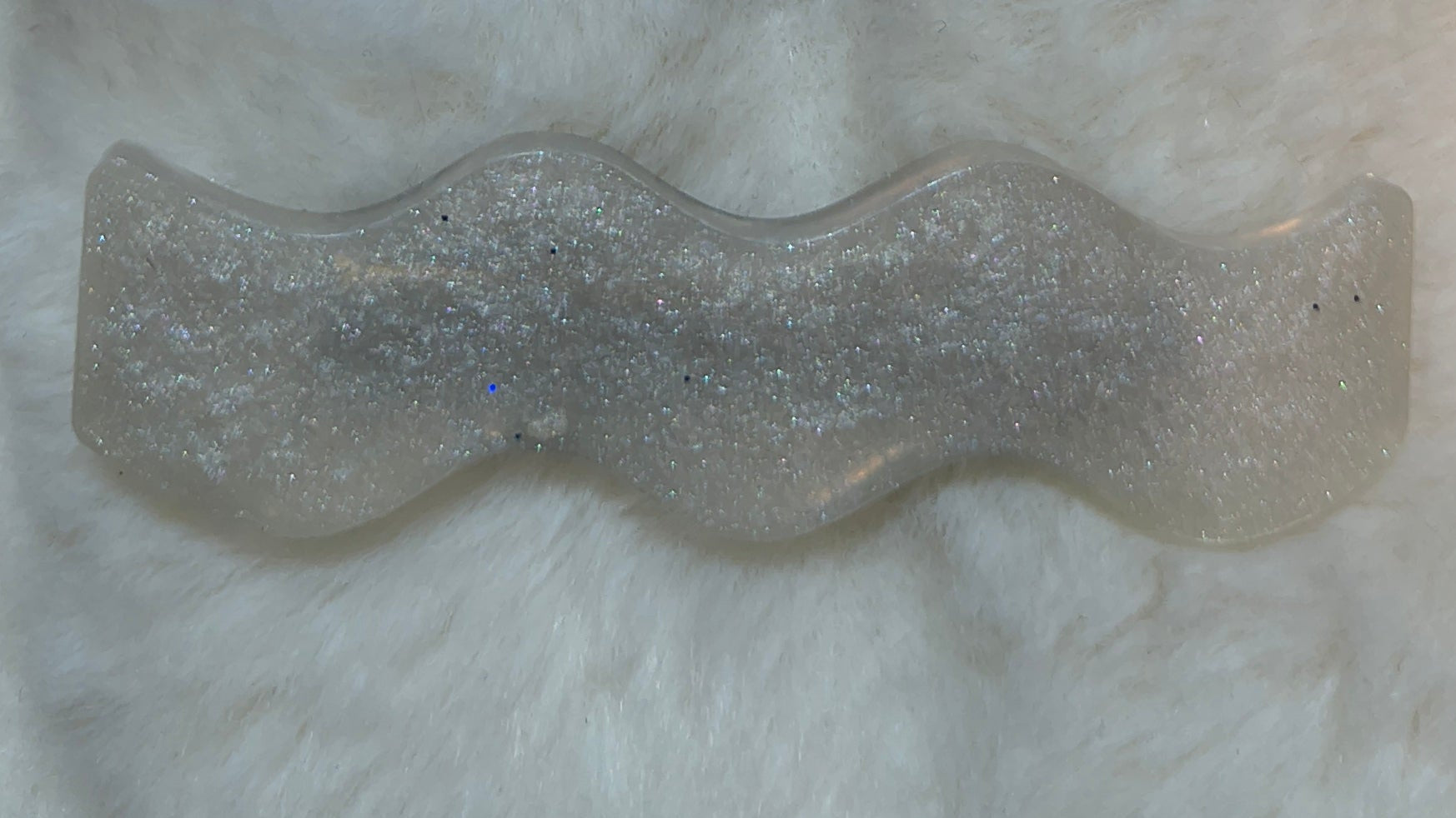 Hair Clips, three in pack, One in deep blue with sparkles and  two in white opal sparkles