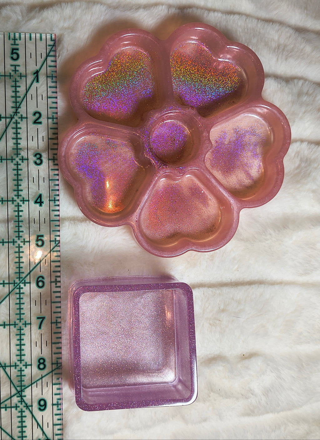 Close up with ruler to get idea of size of the trinket holders