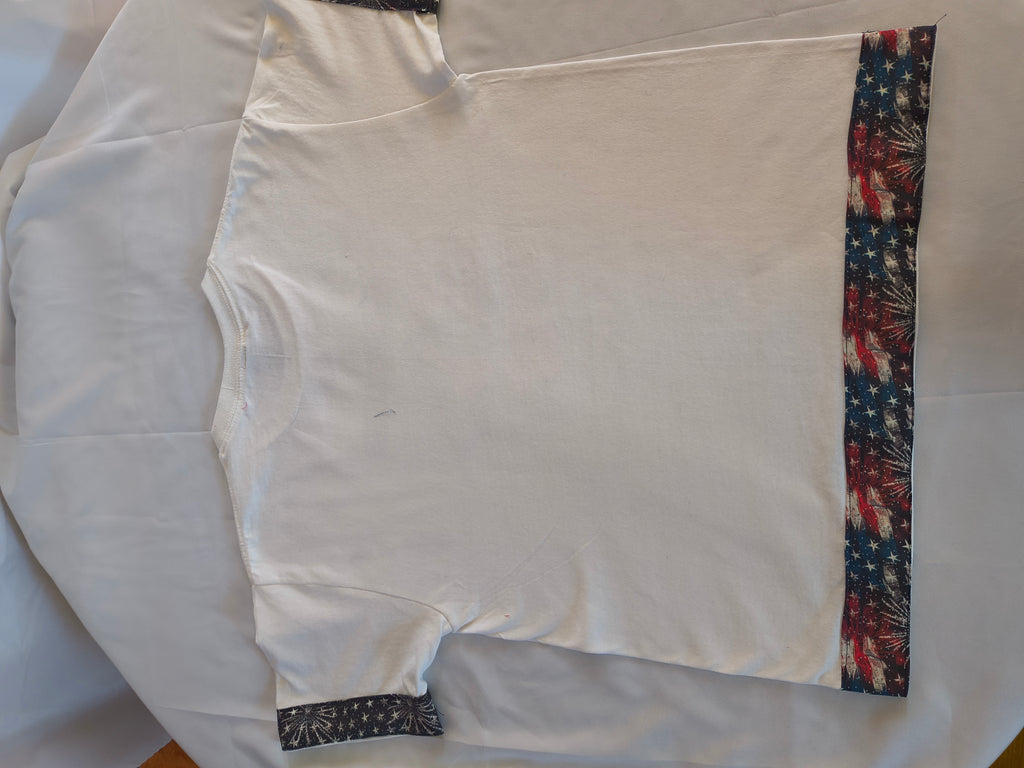 Short sleeve T-shirt, white,  Kids Patriotic T-Shirt/250 years Celebrate/Star& Flag design