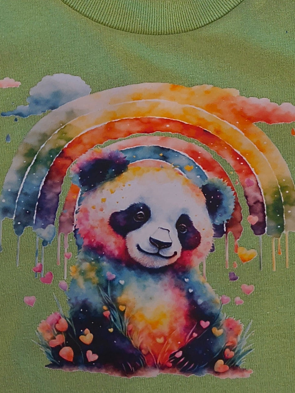 Short Sleeve, Cotton T-shirt, with colorful panda graphic
