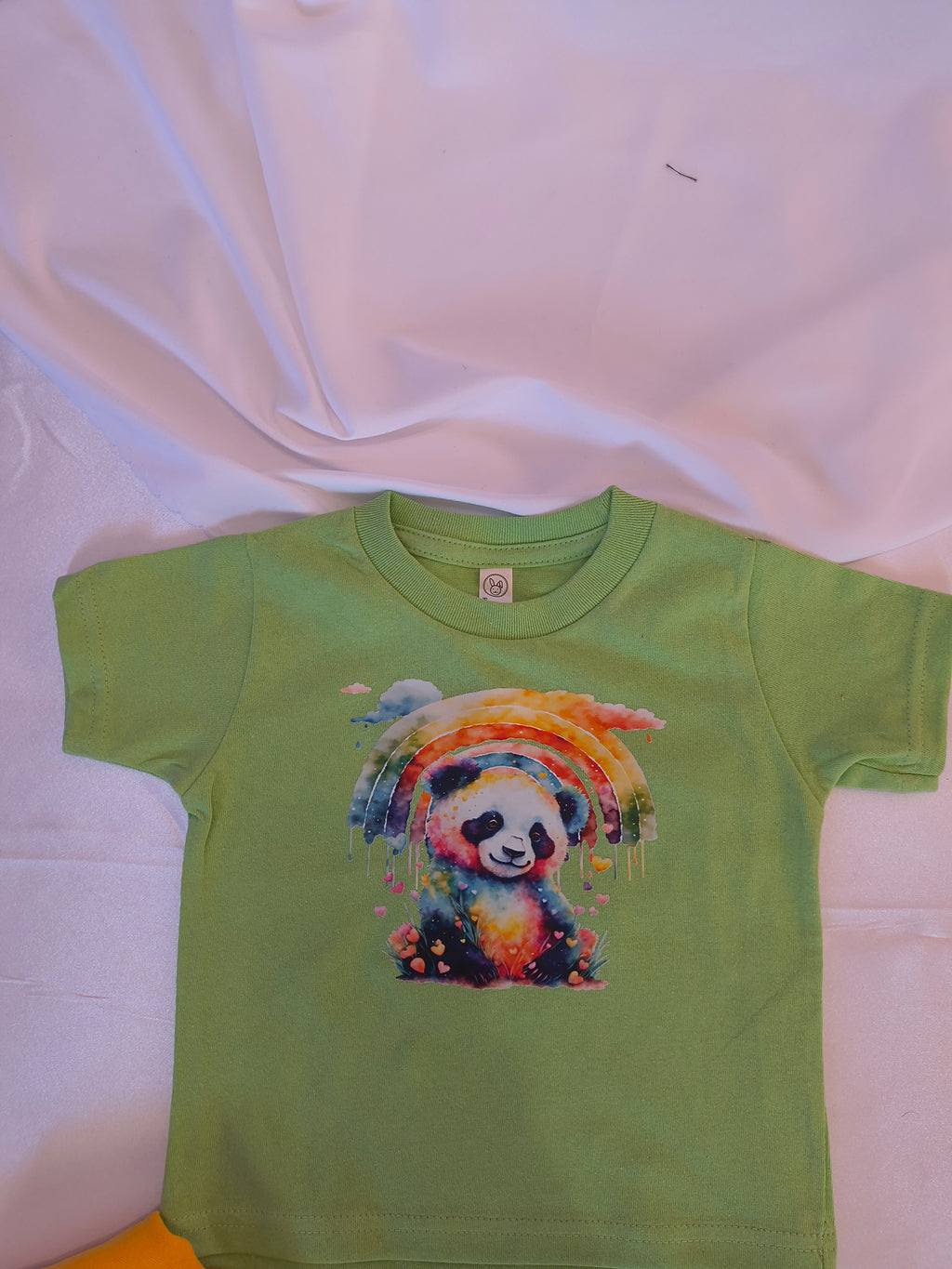 Short Sleeve, Cotton T-shirt, with colorful panda graphic