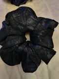 Scrunchie, hair accessory, three pack of one sm/md/lg scrunchie, in black hues of stone pattern