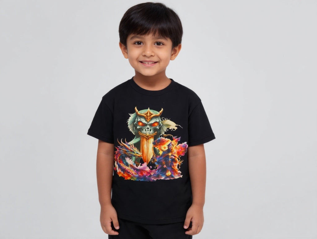 Short Sleeve T-Shirt, Black 100% Cotton, Dungeon and Dragons like theme